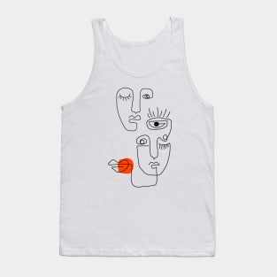 One line art of faces Tank Top